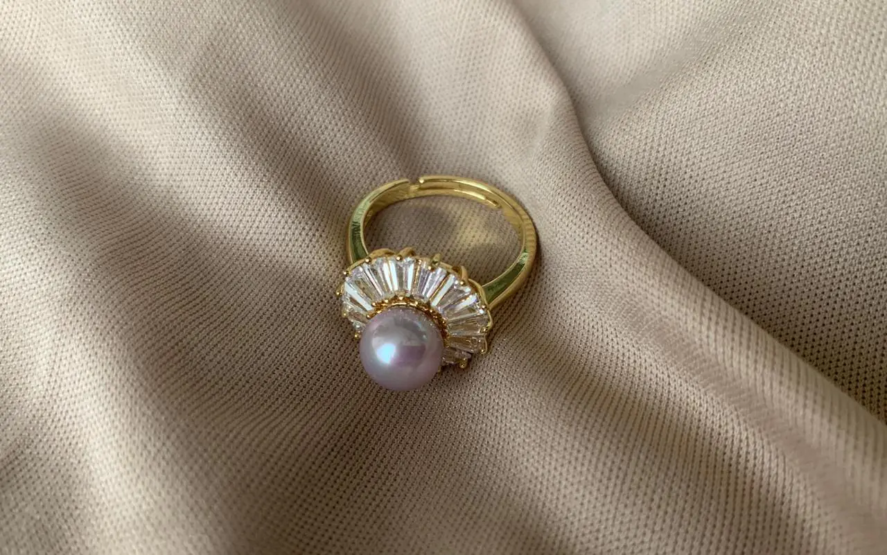 Kallos By Woodenza Pearl Ring