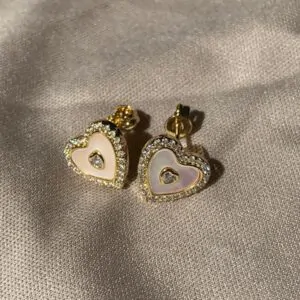 Kallos By Woodenza Heart Earrings