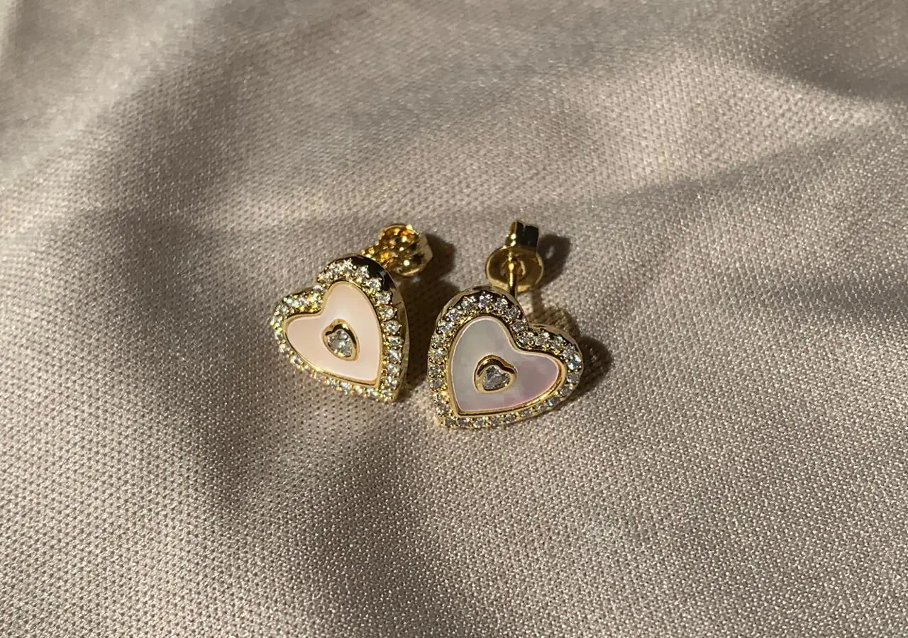 Kallos By Woodenza Heart Earrings