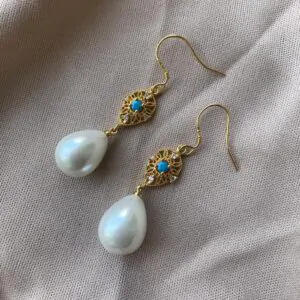 Kallos By Woodenza Pearl Earrings - Image 2
