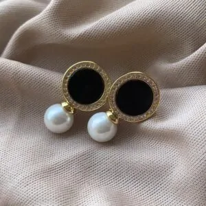 Kallos By Woodenza Pearl Drop Earrings - Image 2