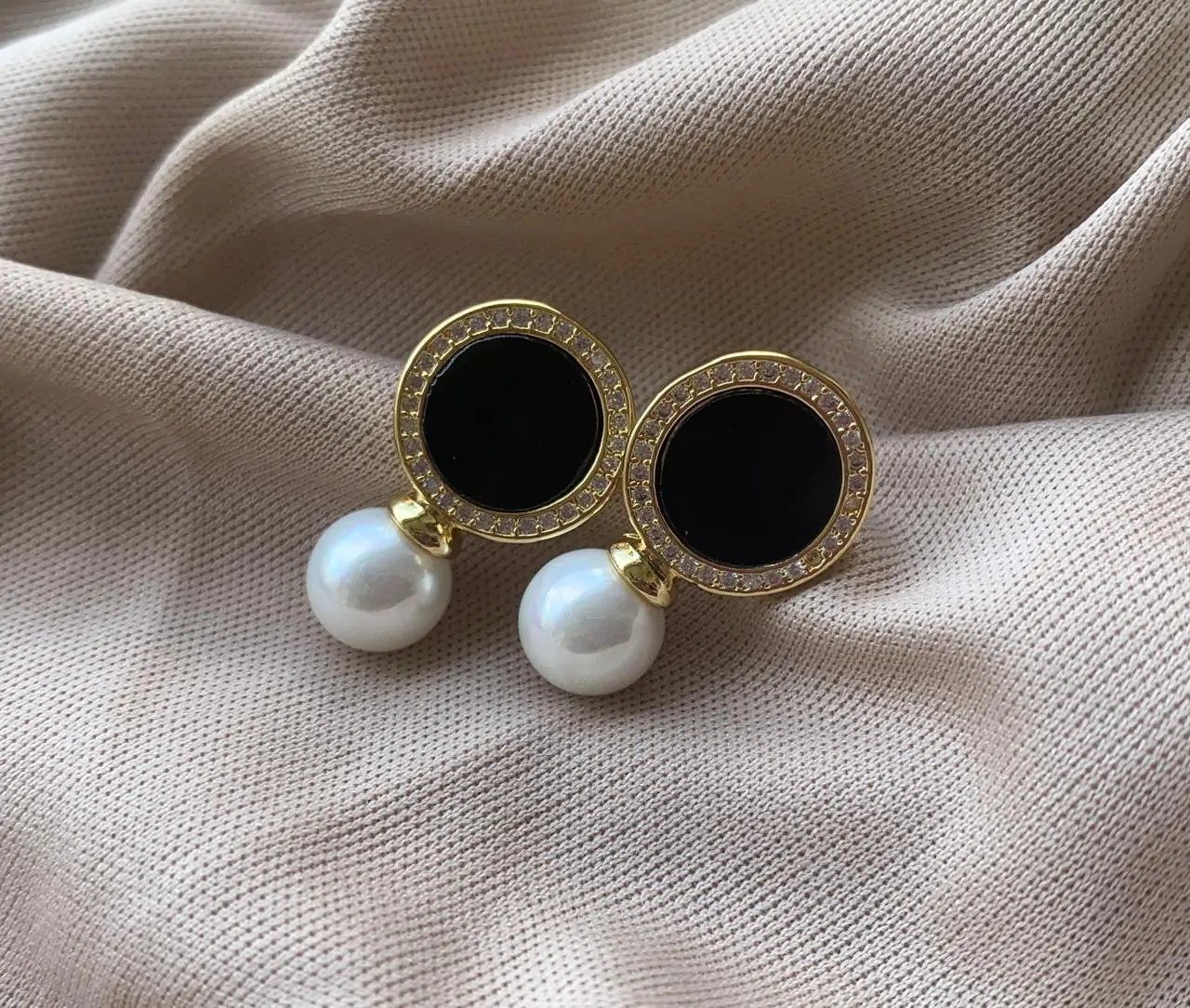 Kallos By Woodenza Pearl Drop Earrings