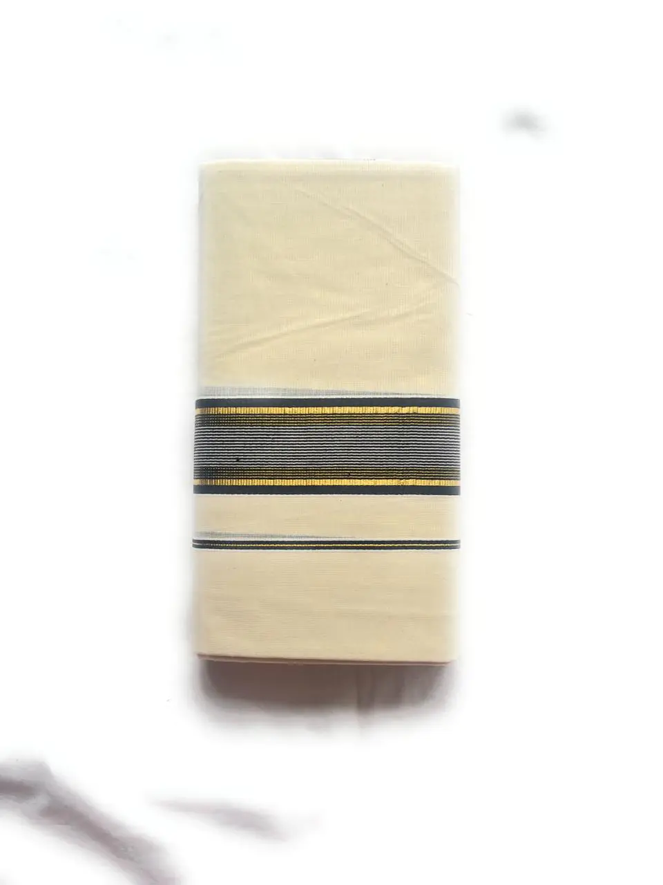 WOODLOOM HANDLOOM KASAVU DOUBLE DHOTI - Image 2