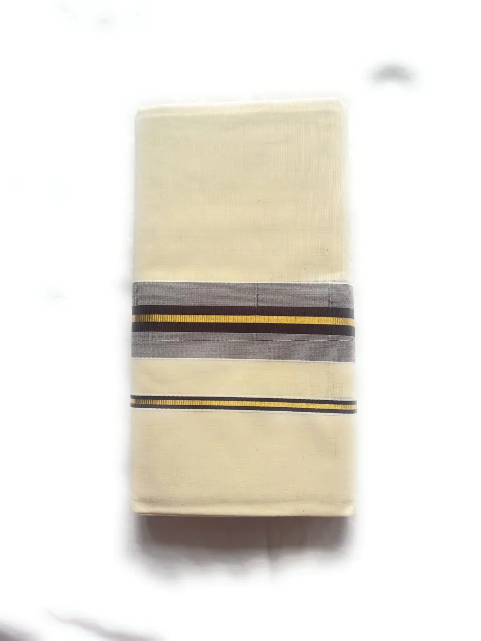 WOODLOOM HANDLOOM KASAVU DOUBLE DHOTI - Image 2