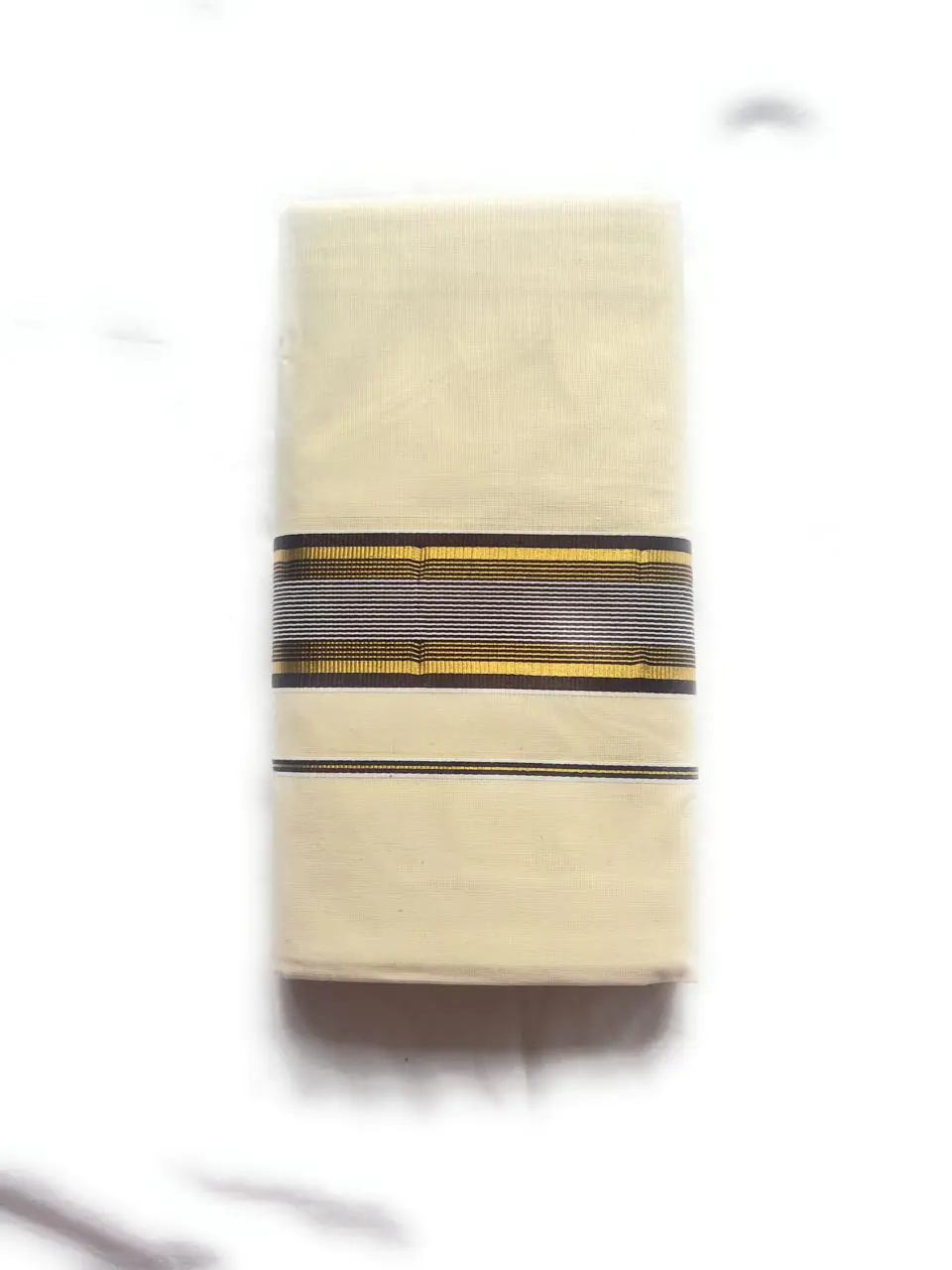 WOODLOOM HANDLOOM KASAVU DOUBLE DHOTI - Image 2