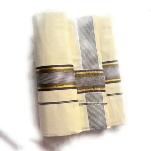 WOODLOOM HANDLOOM KASAVU DOUBLE DHOTI