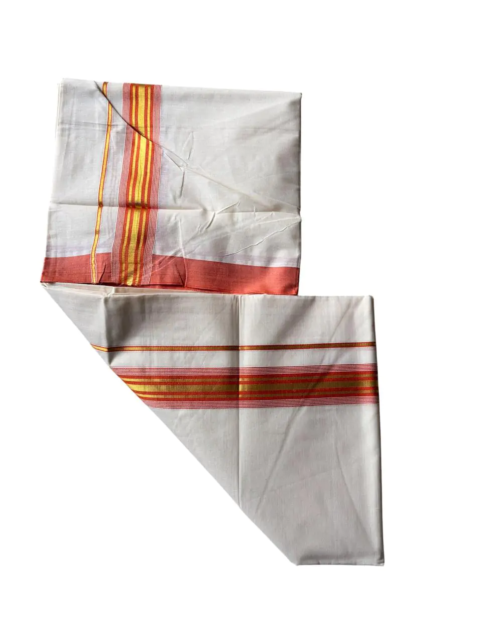WOODLOOM WOVEN KASAVU DOUBLE DHOTI - Image 2