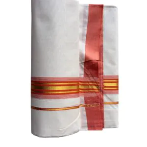 WOODLOOM WOVEN KASAVU DOUBLE DHOTI