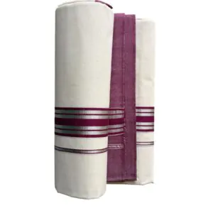 WOODLOOM WOVEN KASAVU DOUBLE DHOTI