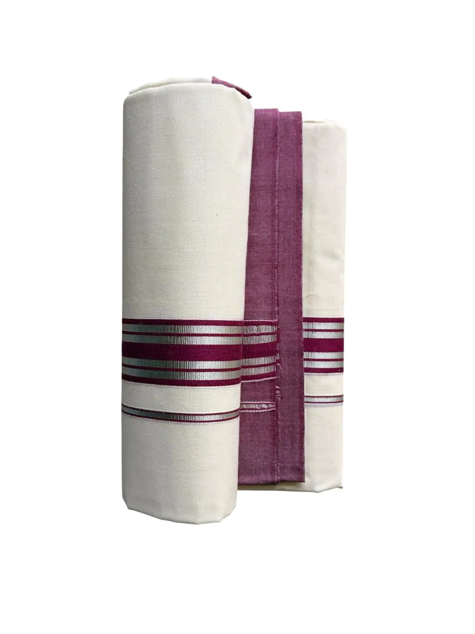 WOODLOOM WOVEN KASAVU DOUBLE DHOTI