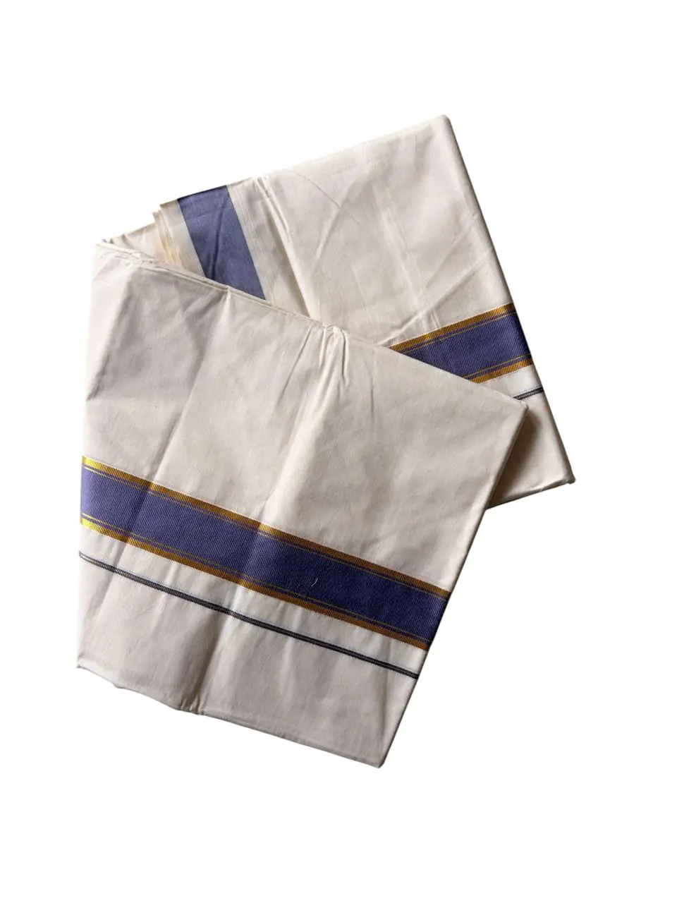 WOODLOOM WOVEN KASAVU DOUBLE DHOTI - Image 2
