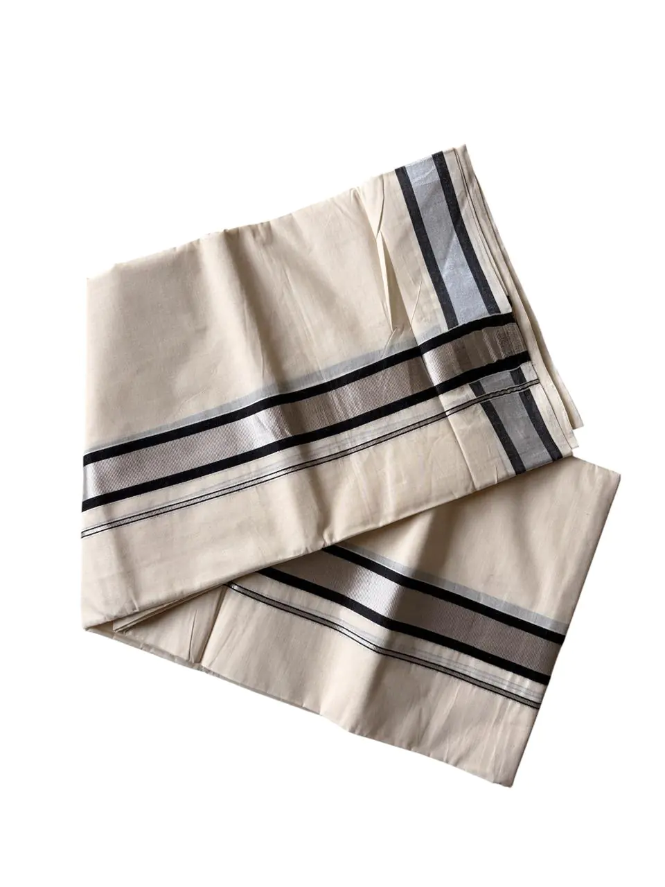 Woodloom Handloom Mundu Woven Men Dhoti - Image 2
