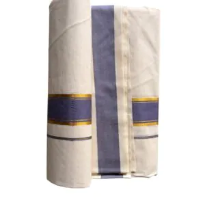 WOODLOOM WOVEN KASAVU DOUBLE DHOTI