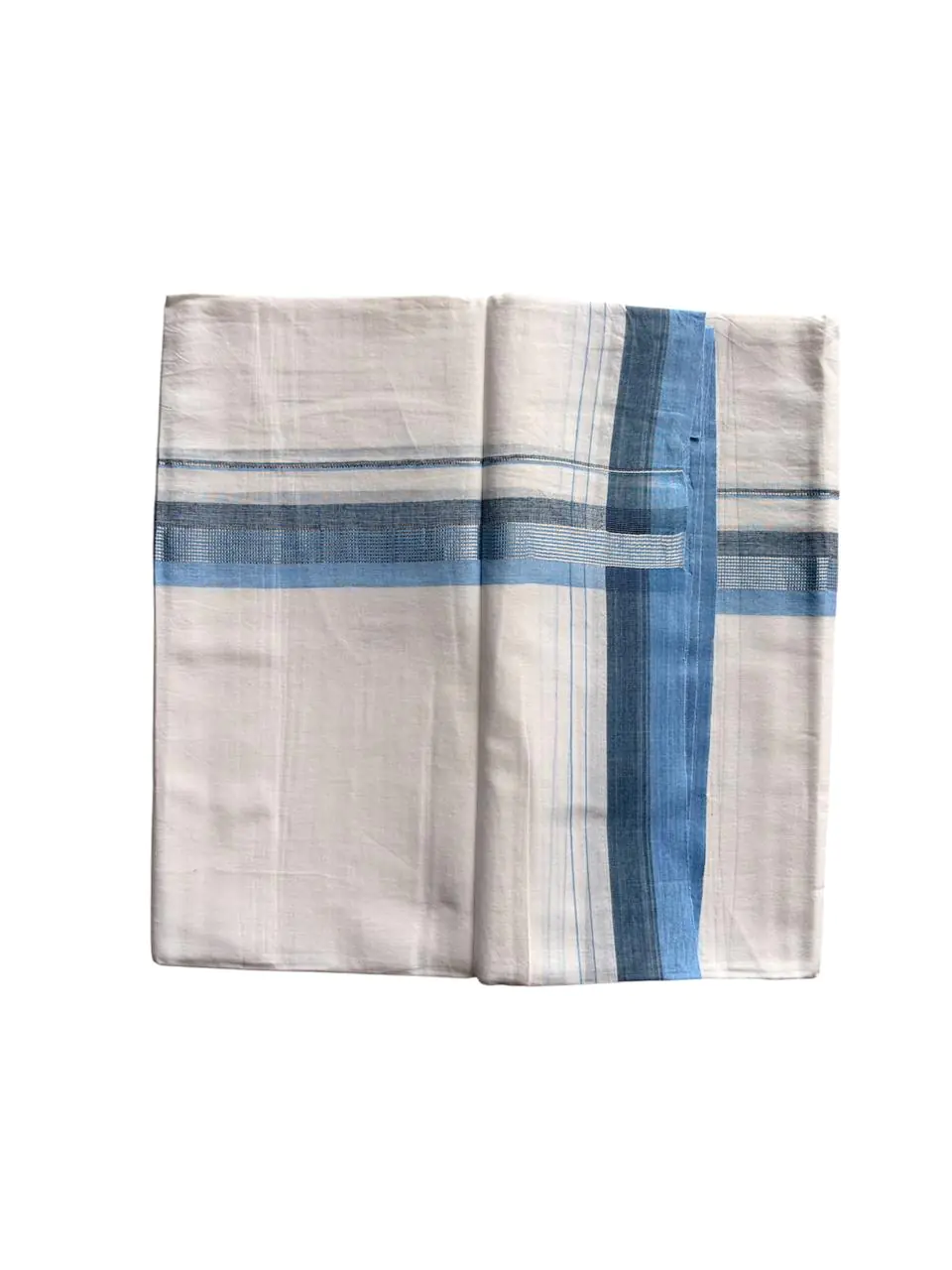 WOODLOOM WOVEN KASAVU DOUBLE DHOTI - Image 2