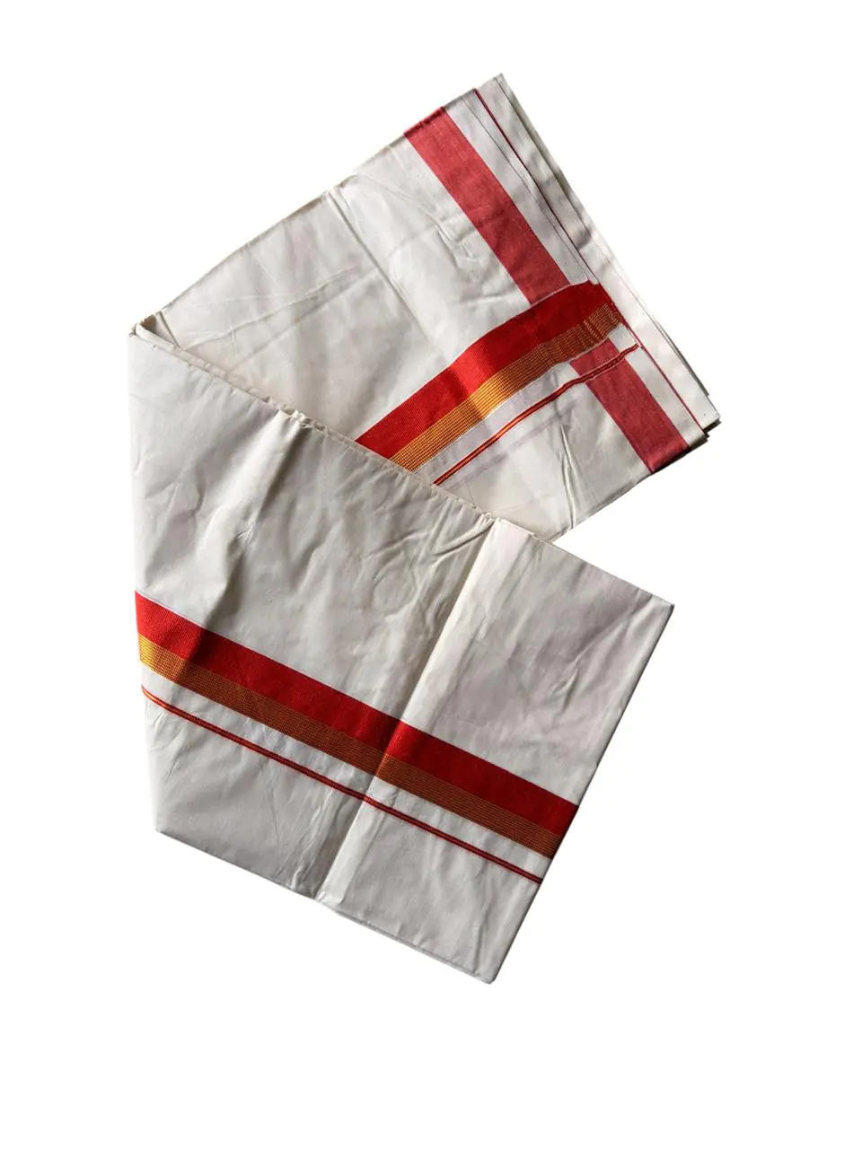 Woodloom Handloom Mundu Woven Men Dhoti - Image 2