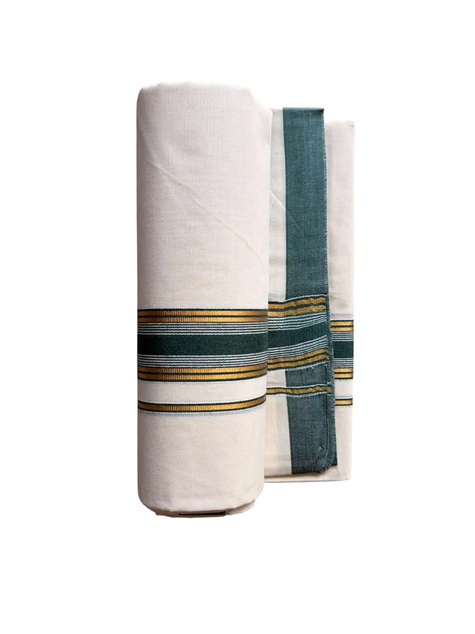 Woodloom Handloom Mundu Woven Men Dhoti Jaquard Design
